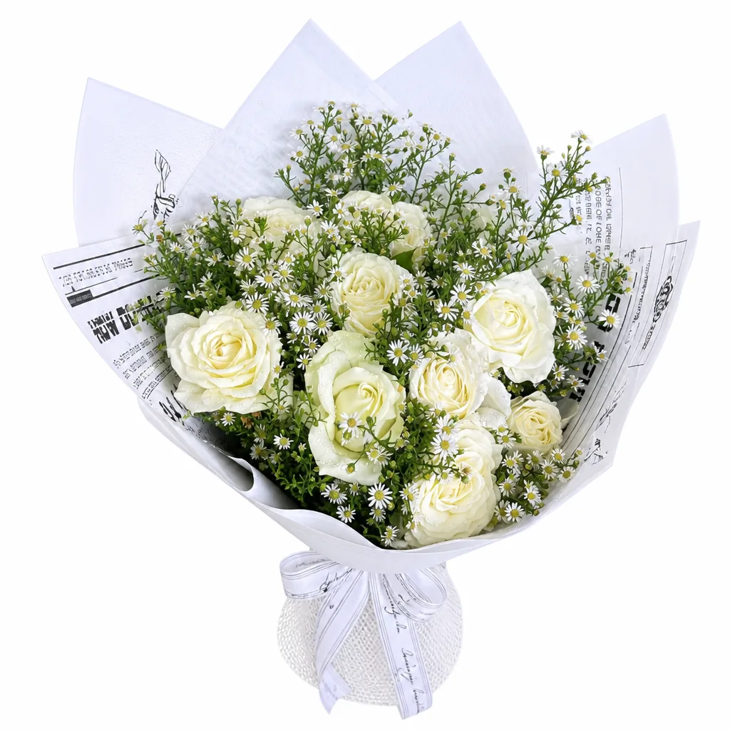 Pure White Rose Script