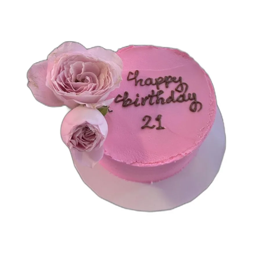 Pink Rose Birthday Cake