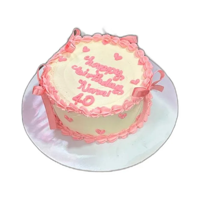 Pink Heart Birthday Cake