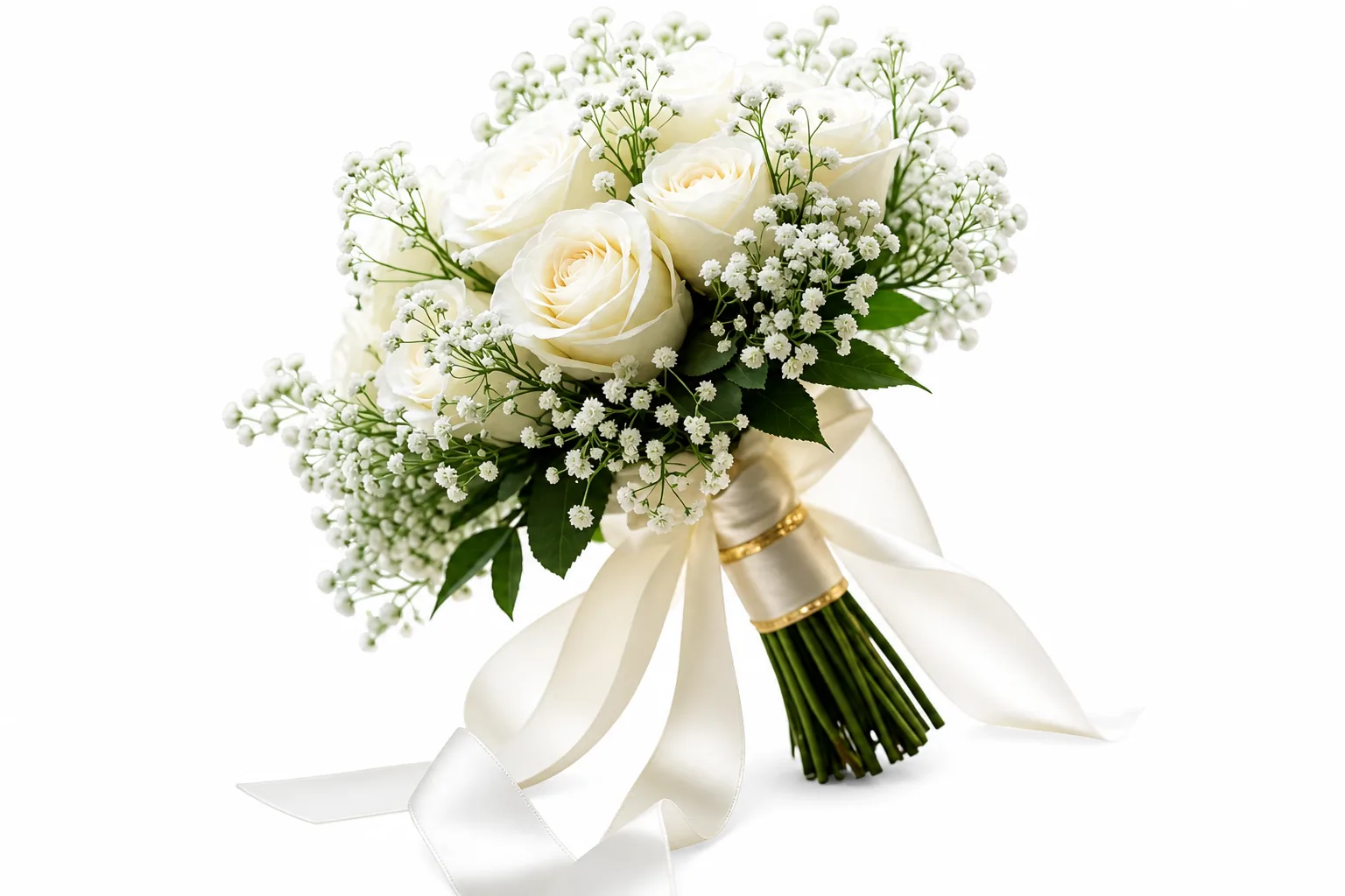 Classic White Satin Bouquet