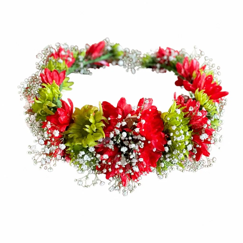 Red Bloom Floral Tiara